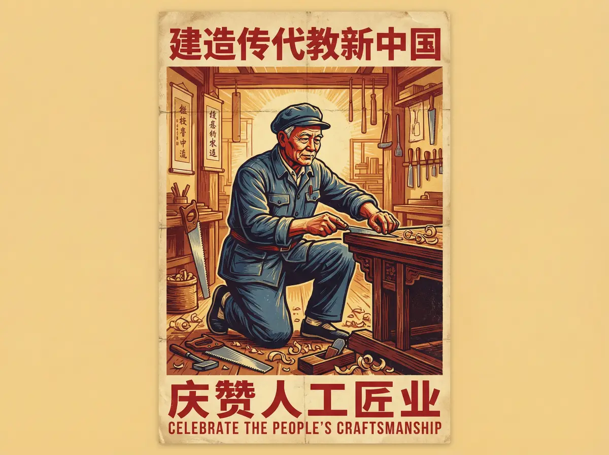 木工匠人精心雕琢 - 51暗网 工匠风采